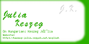 julia keszeg business card